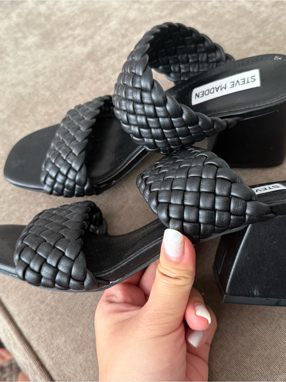 Steve Madden Black Braided Mule Sandals